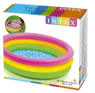 Бассейн с надувным дном Радуга Intex (№57107)