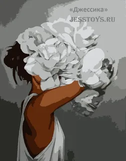 Картина по номерам "Аромат белых пионов" 40*50