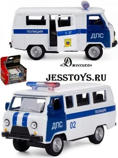 Модель металлическая Буханка Полиция ДПС УАЗ-39625