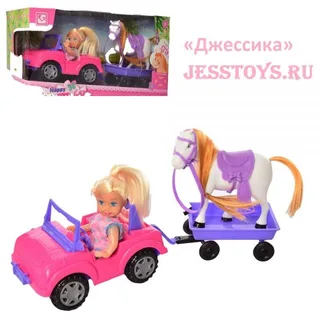 Кукла малышка на машине с лошадкой (№899-103K)
