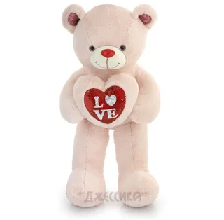 Мягкая игрушка Медведь с блестящим сердцем LOVE (№1967В/120)