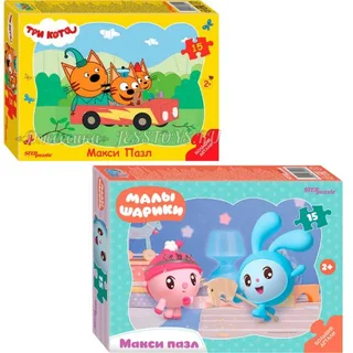 Пазлы 15 элементов контурный MAXI «Герои»