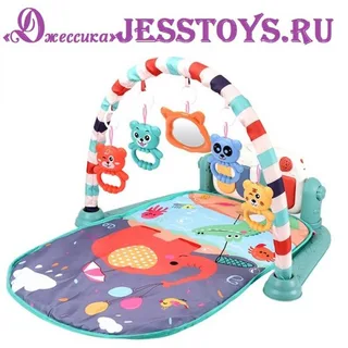Коврик с игрушками на дугах и пианино с мелодиями Шаинского (№699-7849TD)