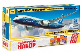 Сборная модель пассажирского авиалайнера Боинг 787-8 (№7008)