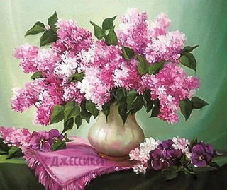 Картина стразами "Букет сирени" 40*50 (№SGA1175)