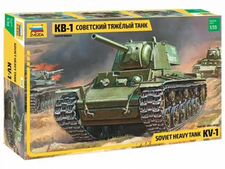 Сборная модель "Советский тяжелый танк с пушкой КВ-1" (Огонек)