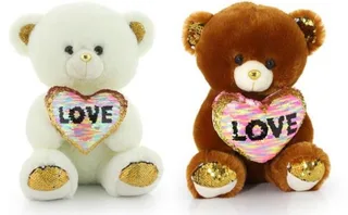 Мягкая игрушка Медведь с пайеточным сердцем LOVE (№21204/40)