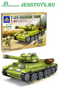 Конструктор Kazi "Средний танк Т-34" со светом (№KY82043)