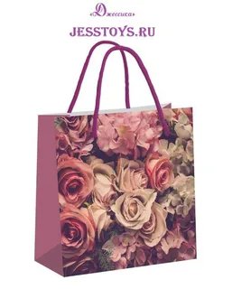 Пакет подарочный Розы 17*17*8 см