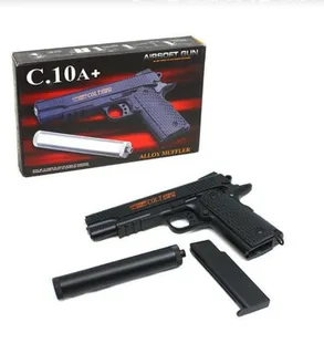 Металлический пистолет AIR SOFT GUN  C.10A копия знаменитого пистолета