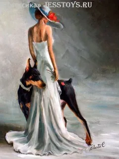 Картина по номерам "Леди и доберман" 40*50