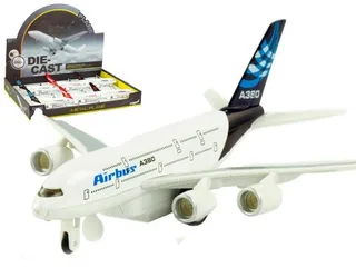 Самолет металлический (№A380) свет,звук