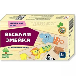 Деревянное Домино Весёлая Змейка (№00771)
