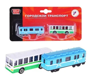 Набор Технопарк из 2-х моделей, Трамвай и Вагон метро