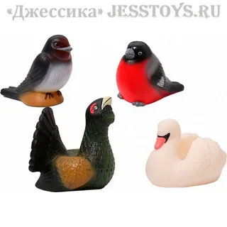 Набор из 4-х резиновых игрушек "Изучаем птиц"