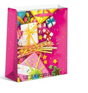 Подарочный пакет Подарки 40*31*12 см