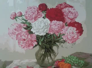 картина по номерам 8113 "Пионы" 40см.*50см.